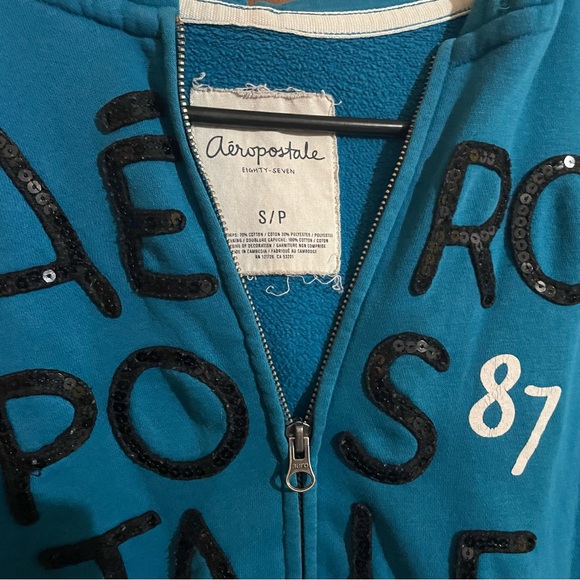 Aeropastel zip up sweatshirt sequin detail size small - Picture 2 of 3